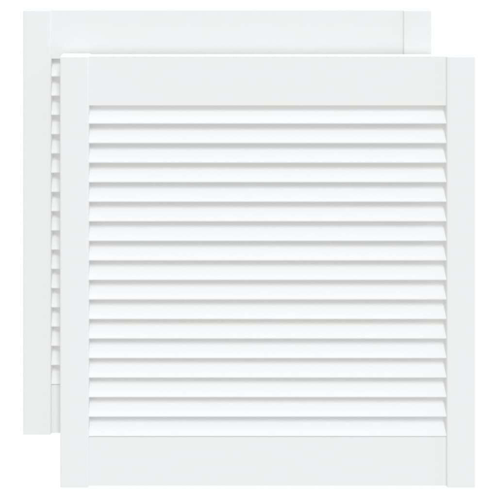 vidaXL Πορτάκια με Περσίδες 2 Τεμ. Λευκά 61,5x59,4εκ Μασίφ Ξύλο Πεύκου