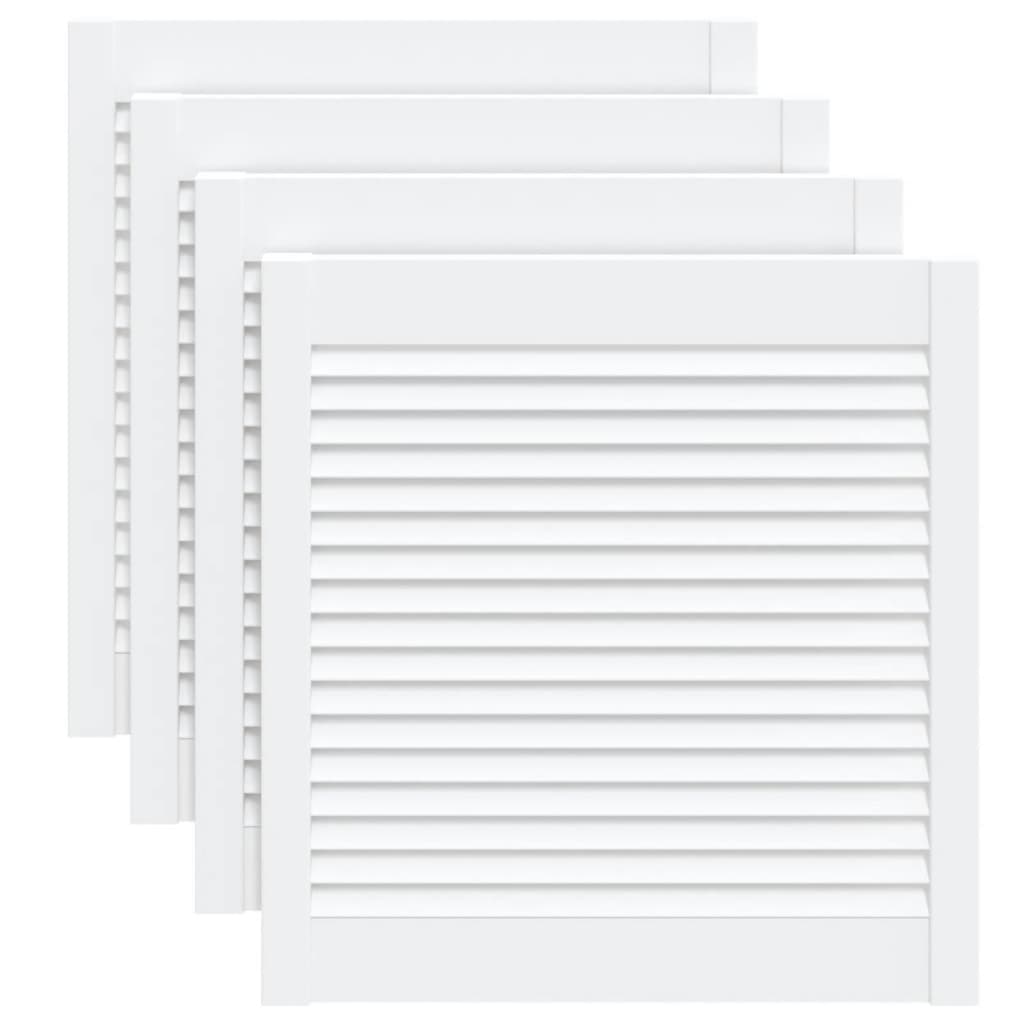 vidaXL Πορτάκια με Περσίδες 4 Τεμ. Λευκά 61,5x59,4εκ Μασίφ Ξύλο Πεύκου