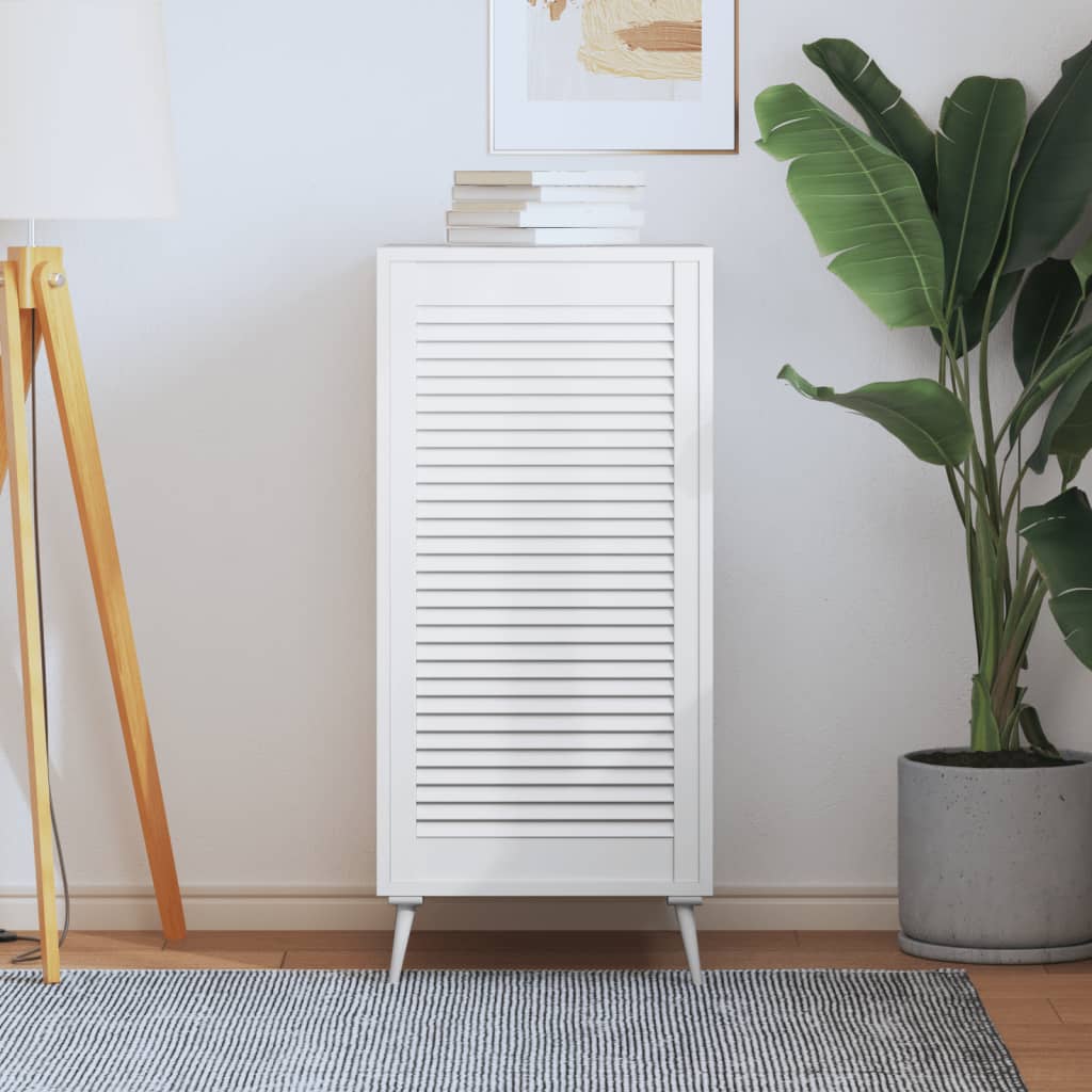 vidaXL Πορτάκι με Περσίδες Λευκό 99,3x49,4 εκ. από Μασίφ Ξύλο Πεύκου