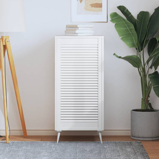 vidaXL Πορτάκι με Περσίδες Λευκό 99,3x49,4 εκ. από Μασίφ Ξύλο Πεύκου