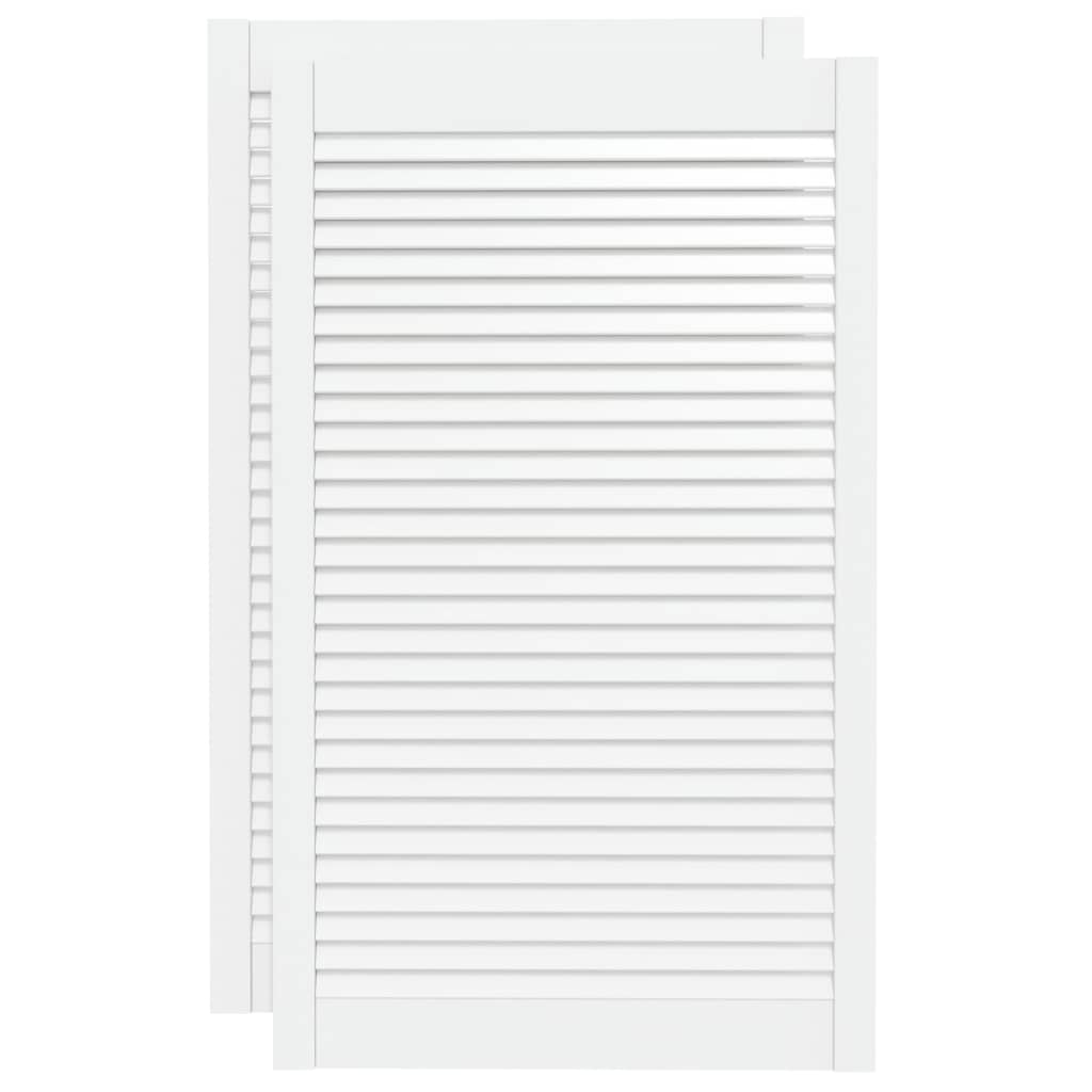 vidaXL Πορτάκια με Περσίδες 2 τεμ. Λευκά 99,3x59,4εκ Μασίφ Ξύλο Πεύκου