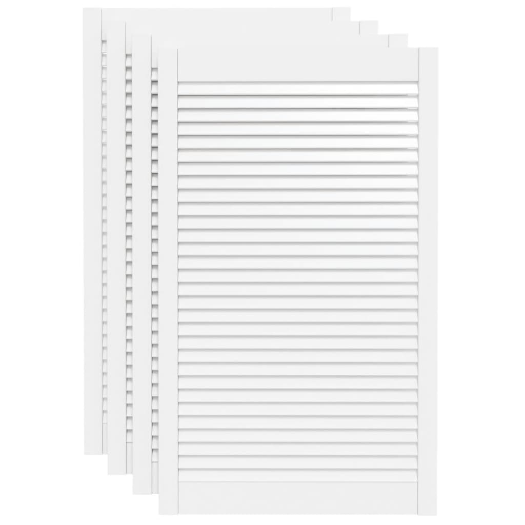 vidaXL Πορτάκια με Περσίδες 4 τεμ Λευκά 99,3x59,4 εκ Μασίφ Ξύλο Πεύκου