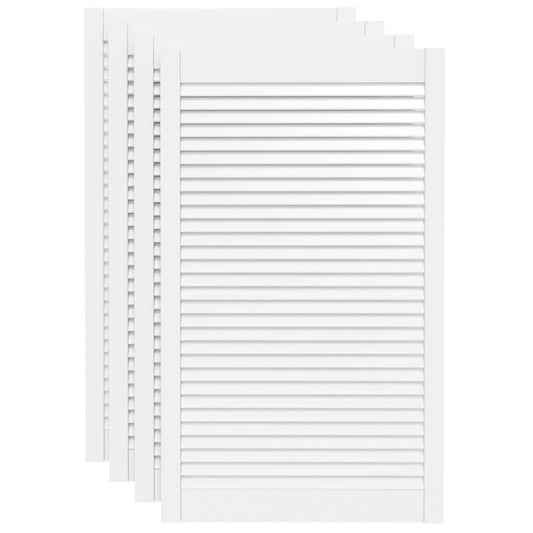 vidaXL Πορτάκια με Περσίδες 4 τεμ Λευκά 99,3x59,4 εκ Μασίφ Ξύλο Πεύκου