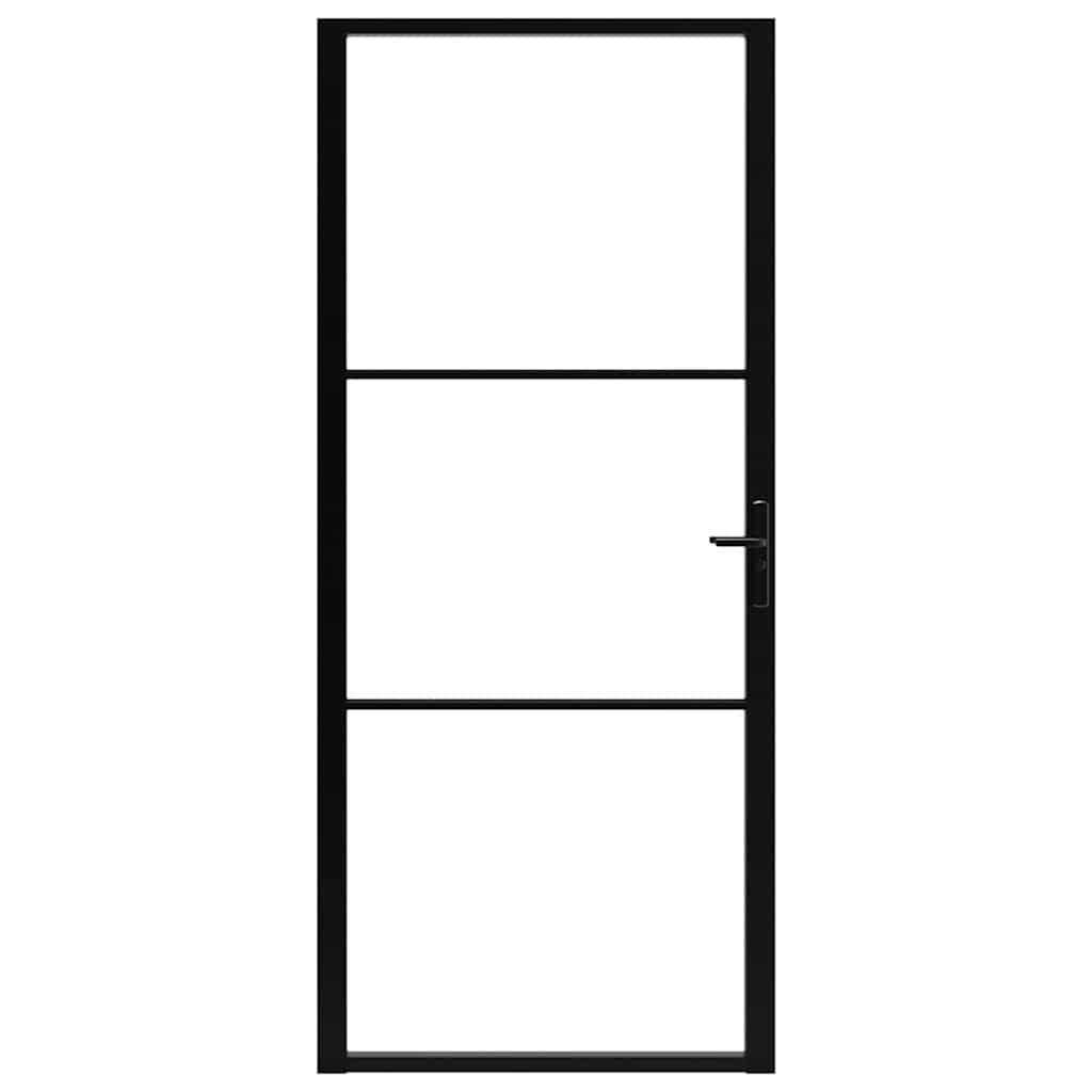 vidaXL Πόρτα Εσωτερική Μαύρη 102,5x201,5 εκ. από Γυαλί ESG / Αλουμίνιο