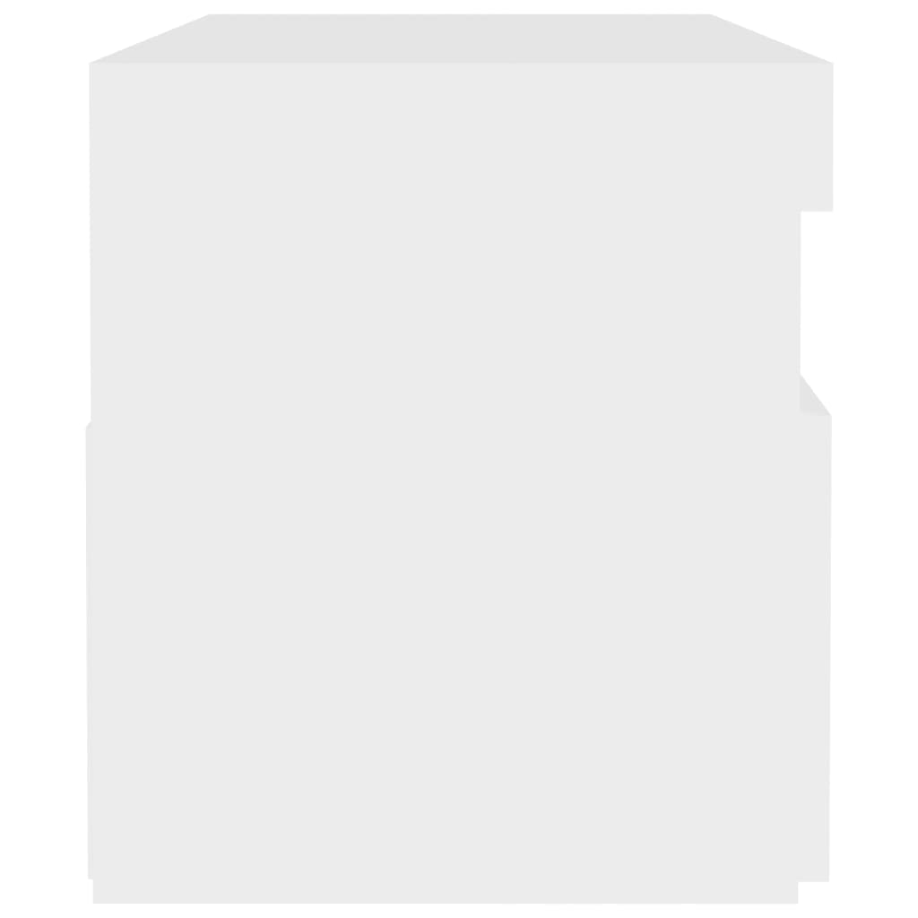 vidaXL Κομοδίνο με LED Λευκό 60 x 35 x 40 εκ. από Επεξεργασμένο Ξύλο