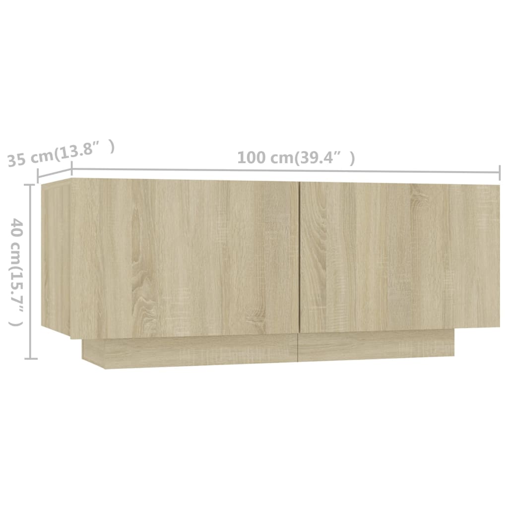 vidaXL Έπιπλο Τηλεόρασης με LED Sonoma Δρυς 180 x 35 x 40 εκ.