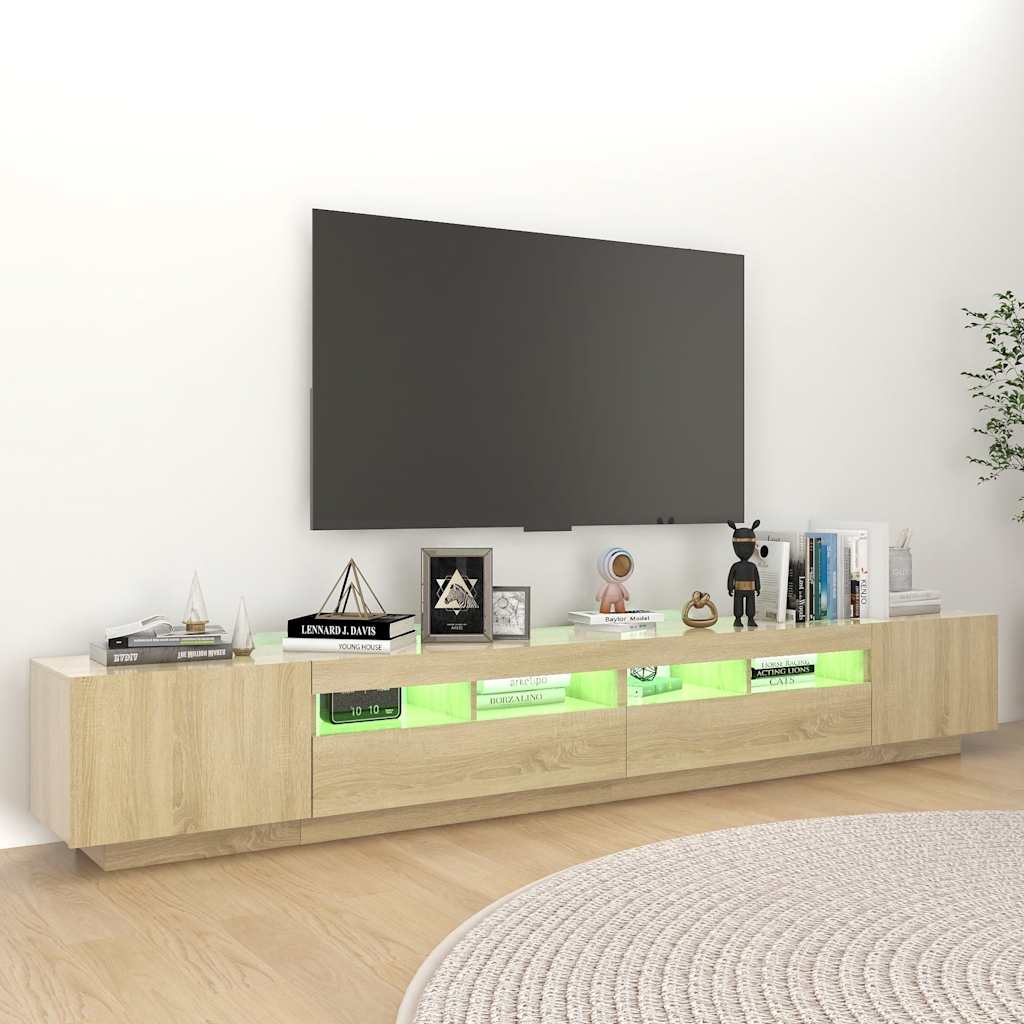 vidaXL Έπιπλο Τηλεόρασης με LED Sonoma Δρυς 260 x 35 x 40 εκ.