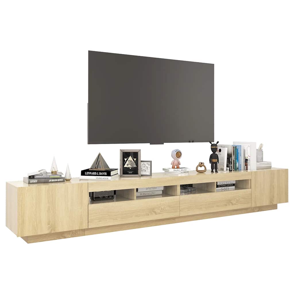 vidaXL Έπιπλο Τηλεόρασης με LED Sonoma Δρυς 260 x 35 x 40 εκ.