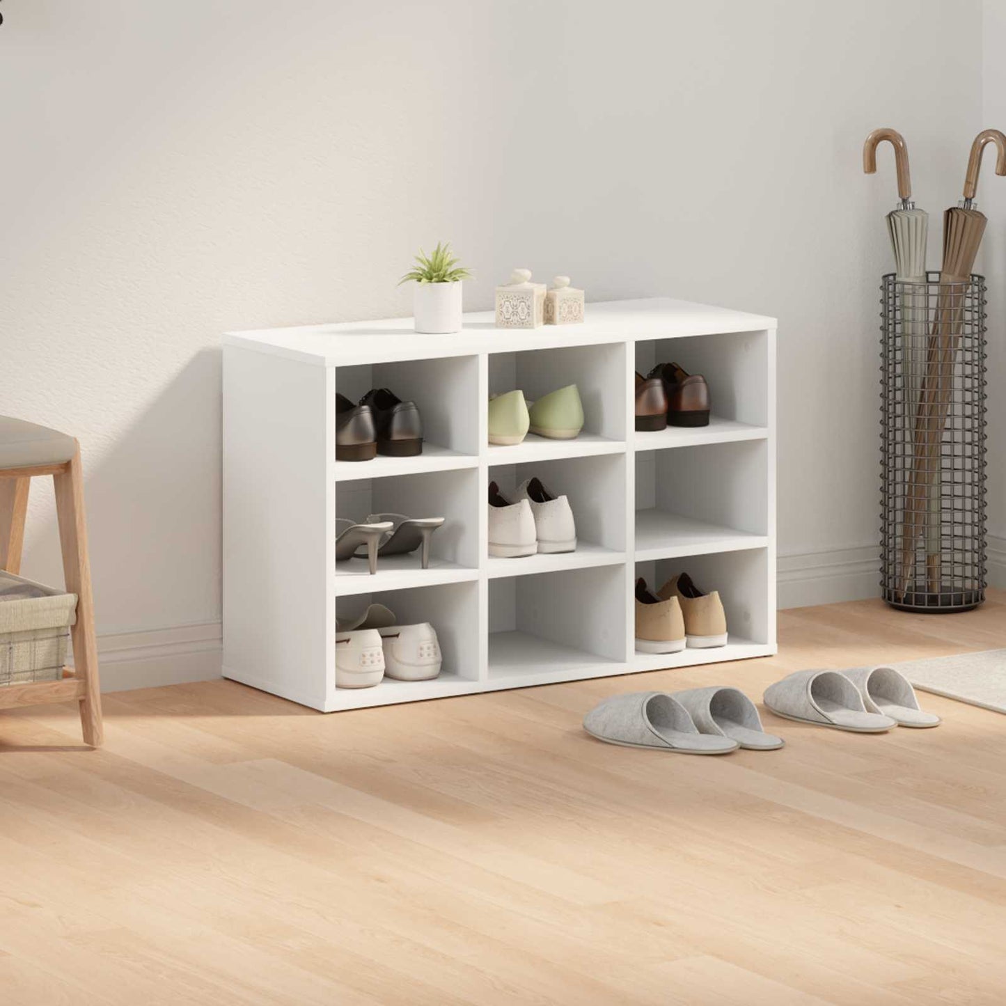 vidaXL Ντουλάπα Παπουτσιών 77,5 x 30 x 51 εκ. Επεξεργασμένο Ξύλο Λευκό