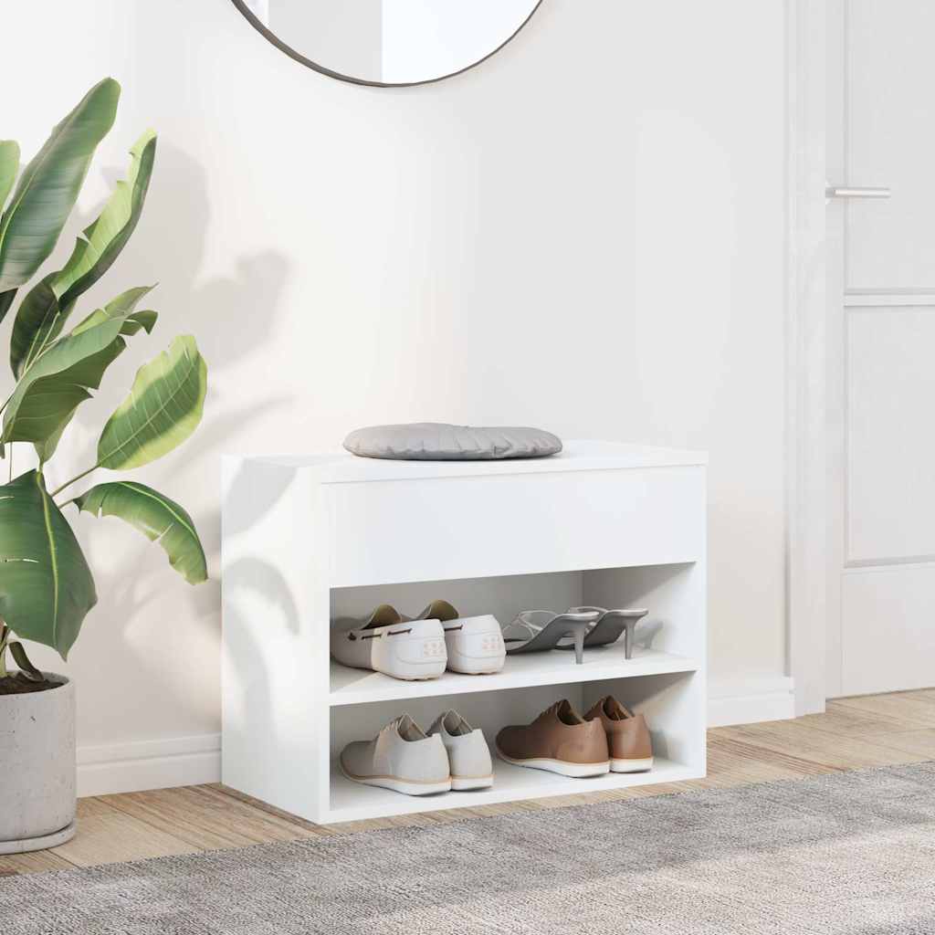 vidaXL Παπουτσοθήκη Λευκή 60 x 30 x 45 εκ. από Επεξ. Ξύλο