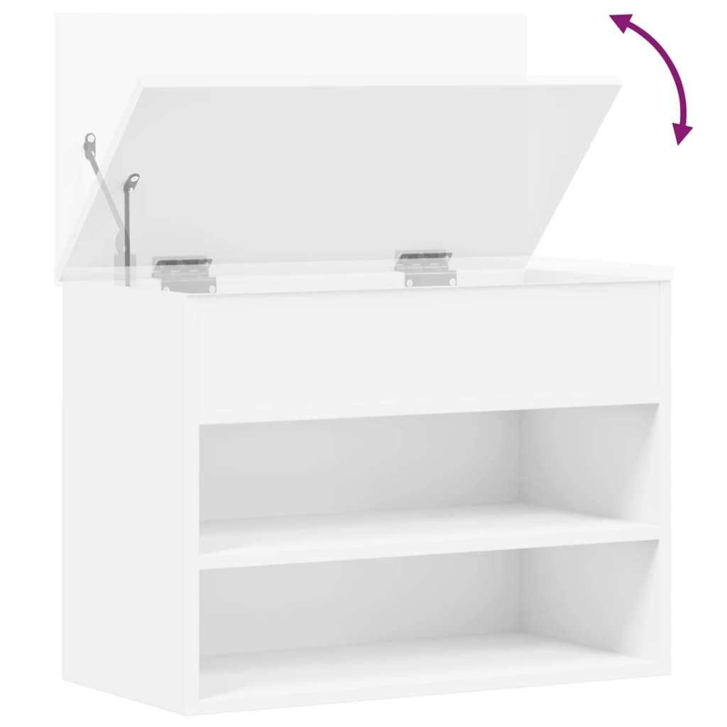 vidaXL Παπουτσοθήκη Λευκή 60 x 30 x 45 εκ. από Επεξ. Ξύλο