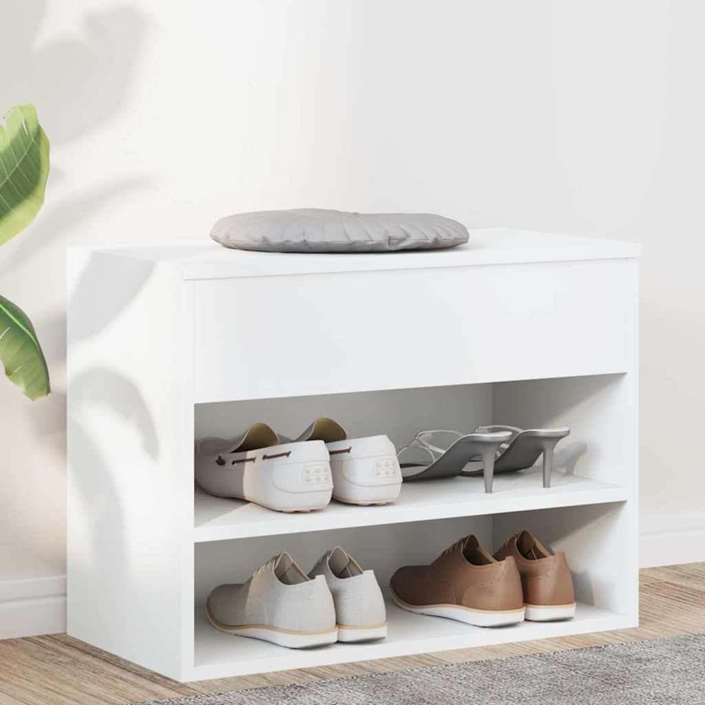vidaXL Παπουτσοθήκη Λευκή 60 x 30 x 45 εκ. από Επεξ. Ξύλο