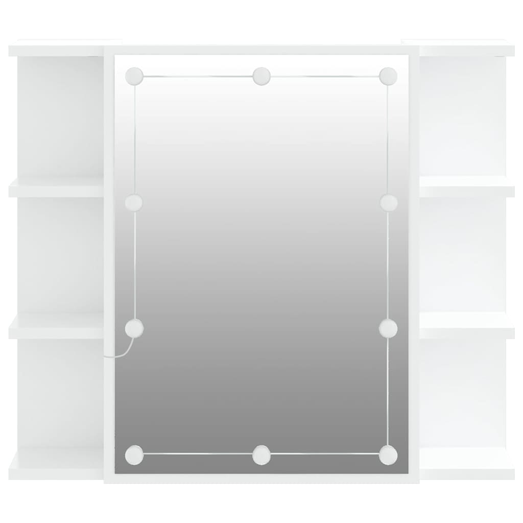 vidaXL Έπιπλο Καθρέπτη με LED Λευκό 70 x 16,5 x 60 εκ.