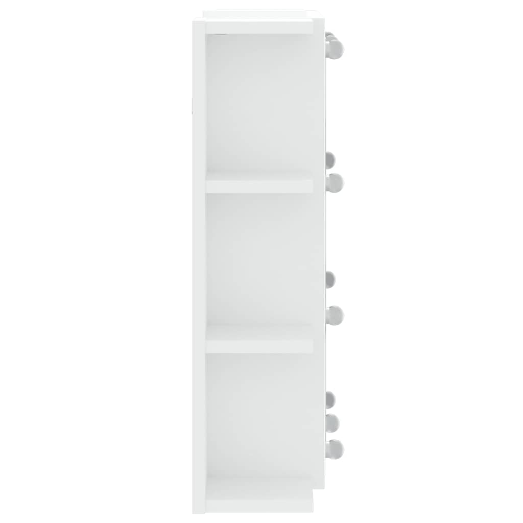 vidaXL Έπιπλο Καθρέπτη με LED Λευκό 70 x 16,5 x 60 εκ.