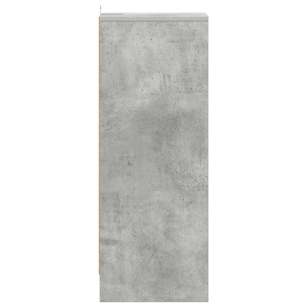 vidaXL Παπουτσοθήκη Γκρι Σκυροδέματος 31,5x35x90 εκ. από Επεξ. Ξύλο