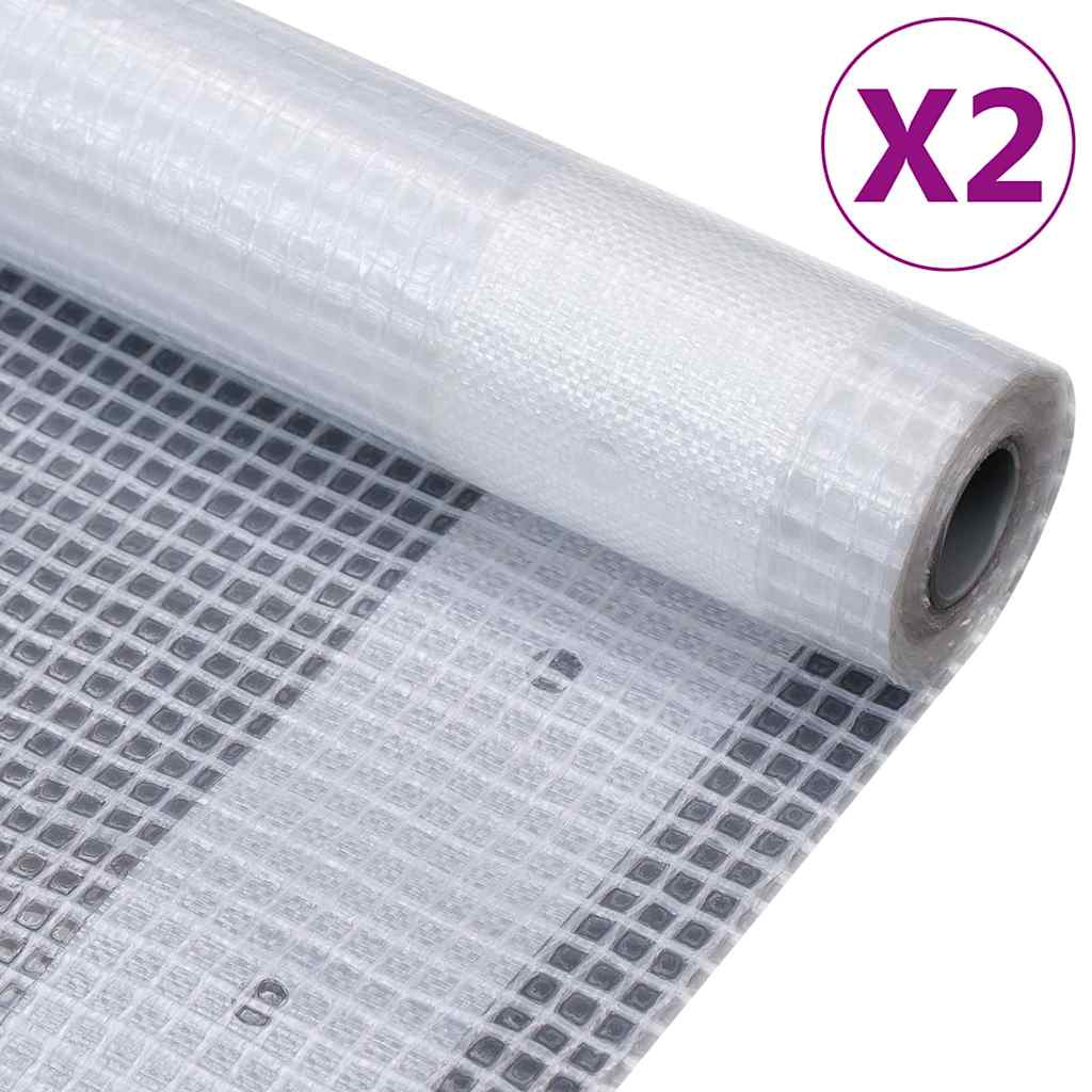 vidaXL Μουσαμάδες με Ύφανση Leno 2 τεμ. Λευκοί 2 x 3 μ. 260 γρ./μ²