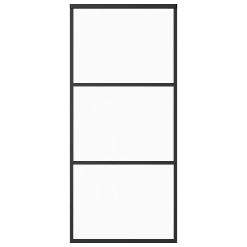 vidaXL Συρόμενη Πόρτα με Σετ Υλικού ESG Γυαλί & Αλουμίνιο 90 x 205 εκ.