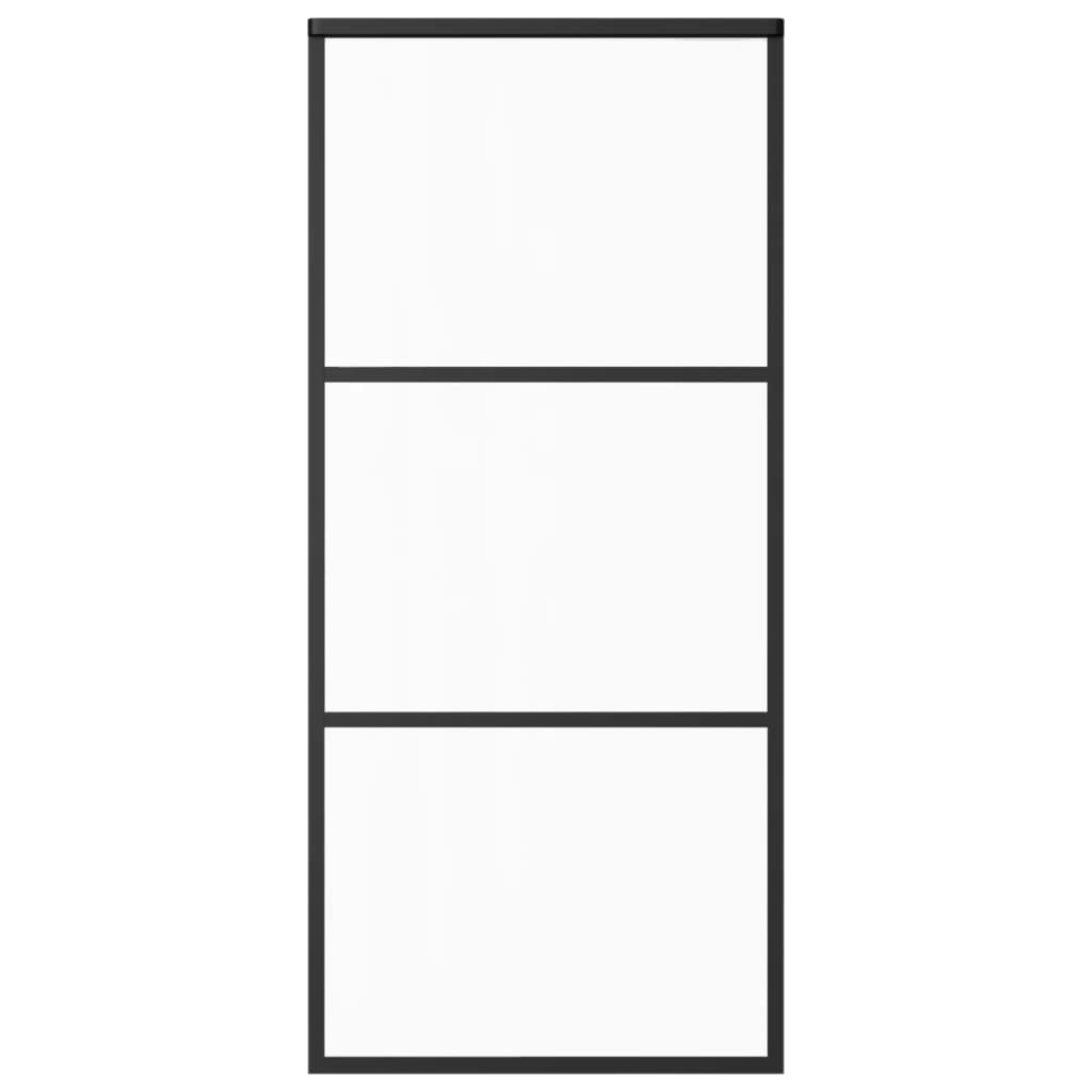 vidaXL Συρόμενη Πόρτα με Σετ Υλικού ESG Γυαλί & Αλουμίνιο 90 x 205 εκ.