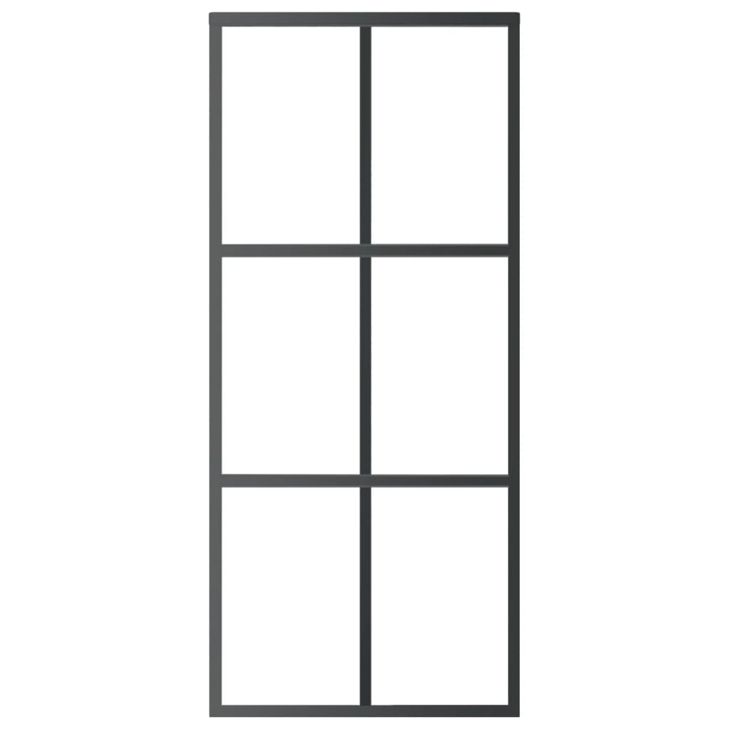 vidaXL Συρόμενη Πόρτα με Σετ Υλικού ESG Γυαλί & Αλουμίνιο 90 x 205 εκ.