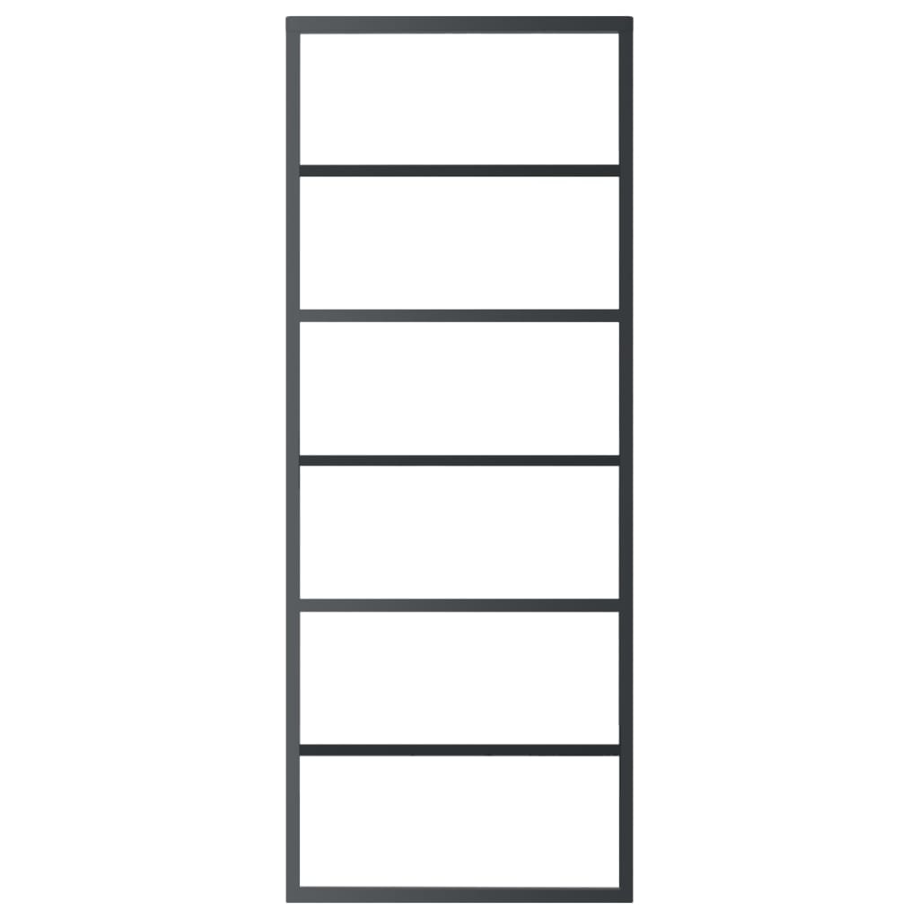 vidaXL Συρόμενη Πόρτα με Σετ Υλικού ESG Γυαλί & Αλουμίνιο 76 x 205 εκ.