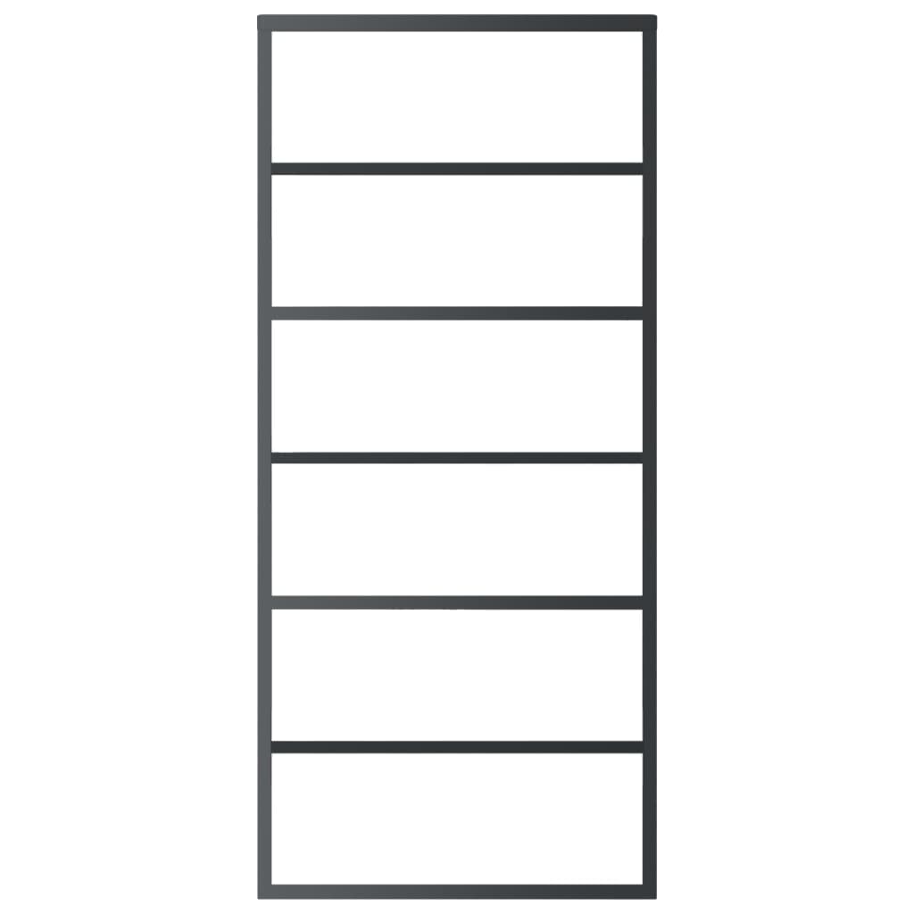 vidaXL Συρόμενη Πόρτα με Σετ Υλικού ESG Γυαλί & Αλουμίνιο 90 x 205 εκ.