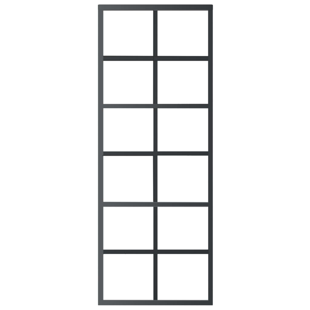 vidaXL Συρόμενη Πόρτα με Σετ Υλικού ESG Γυαλί & Αλουμίνιο 76 x 205 εκ.