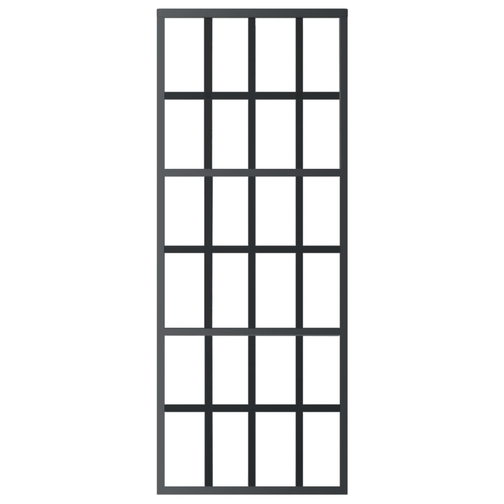 vidaXL Συρόμενη Πόρτα με Σετ Υλικού ESG Γυαλί & Αλουμίνιο 76 x 205 εκ.