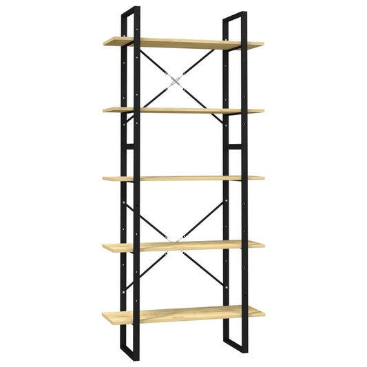 vidaXL Βιβλιοθήκη με 5 Ράφια 80 x 30 x 175 εκ. από Ξύλο Πεύκου