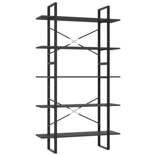 vidaXL Βιβλιοθήκη με 5 Ράφια Γκρι 100 x 30 x 175 εκ. από Επεξ. Ξύλο