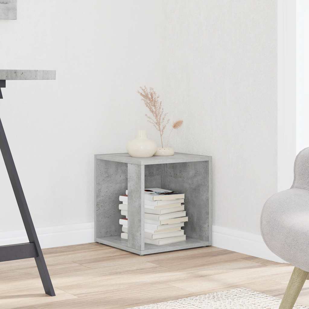 vidaXL Τραπέζι Βοηθητικό Γκρι Σκυροδέματος 33x33x34,5 εκ. Επεξ. Ξύλο