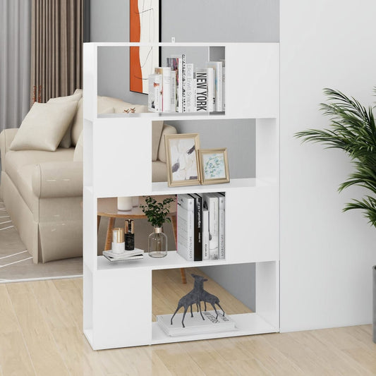 vidaXL Βιβλιοθήκη/Διαχωριστικό Χώρου Λευκό 80x24x124,5 εκ. Μοριοσανίδα