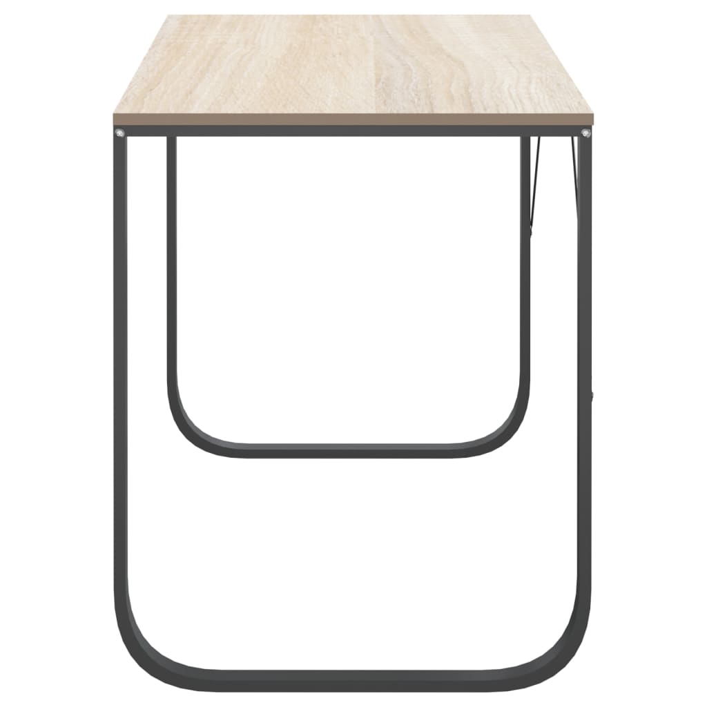 vidaXL Γραφείο Υπολογιστή Μαύρο/Δρυς 110 x 60 x 73 εκ. από Μοριοσανίδα