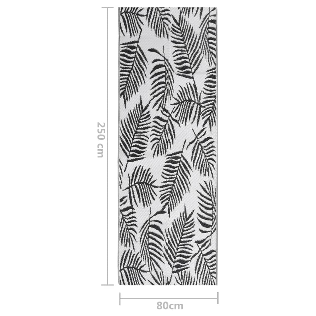 vidaXL Χαλί εξωτερικού χώρου ARAKIL Μαύρο 80x250 cm PP