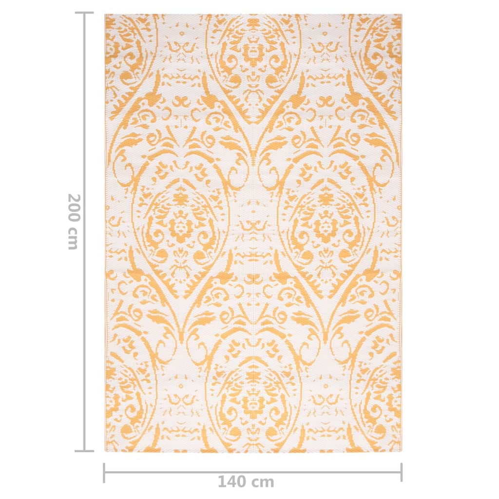 vidaXL Χαλί εξωτερικού χώρου ARAKIL Κίτρινο 140x200 cm PP