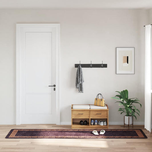 vidaXL Χαλί Πλενόμενο Αντιολισθητικό Μαύρο / Χρυσό 80 x 300 εκ.