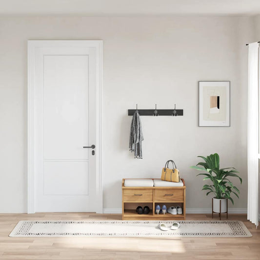 vidaXL Χαλί Πλενόμενο Αντιολισθητικό Ανοιχτό Μπεζ 80 x 300 εκ.