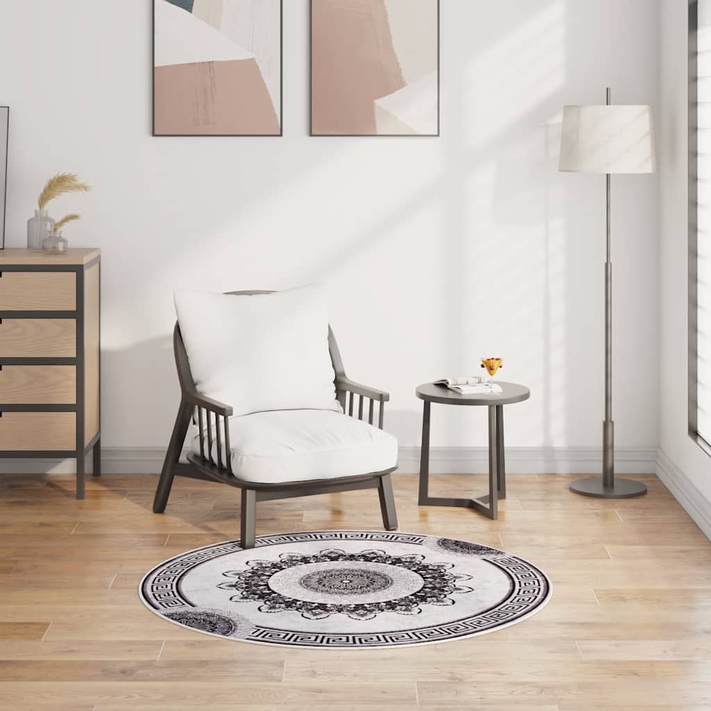 vidaXL Χαλί Πλενόμενο Αντιολισθητικό Πολύχρωμο Ø 120 εκ.