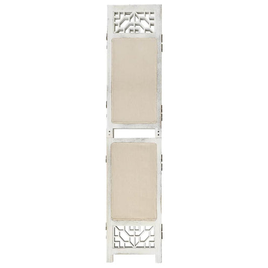vidaXL Διαχωριστικό Δωματίου με 4 Πάνελ Κρεμ 140 x 165 εκ. Υφασμάτινο