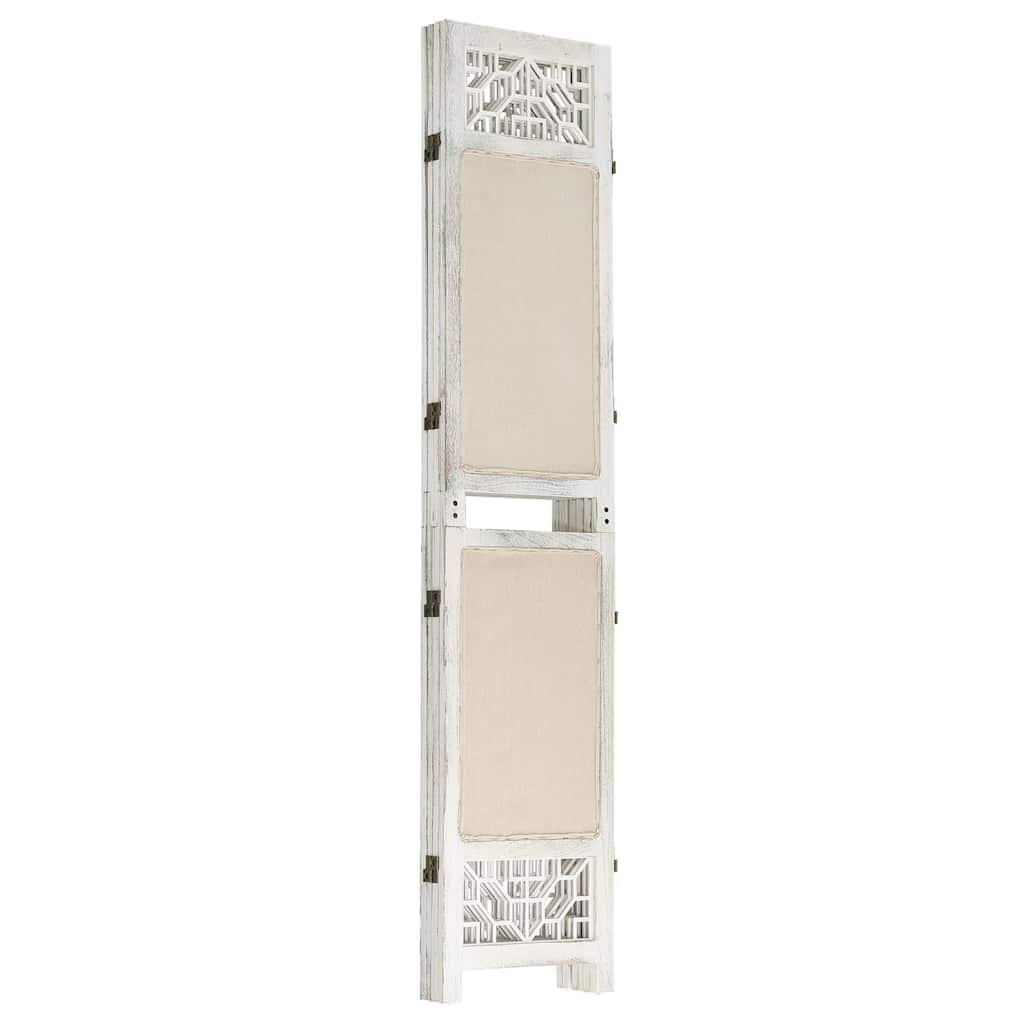 vidaXL Διαχωριστικό Δωματίου με 4 Πάνελ Κρεμ 140 x 165 εκ. Υφασμάτινο