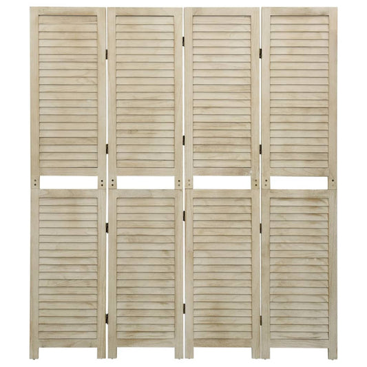 vidaXL Διαχωριστικό Χώρου με 4 Πάνελ 140x165 εκ. Μασίφ Ξύλο Παυλώνιας