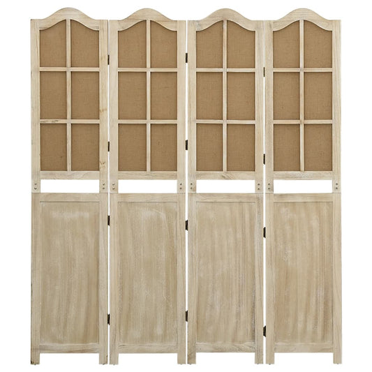 vidaXL Διαχωριστικό Δωματίου με 4 Πάνελ Καφέ 140x165 εκ. από Ύφασμα