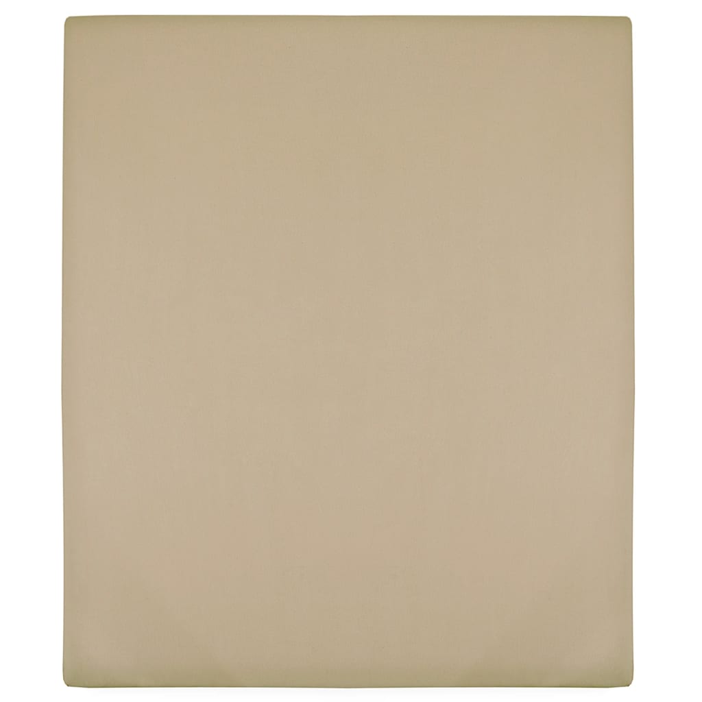 vidaXL Σεντόνια με Λάστιχο 2 τεμ. Taupe 180x200 εκ. Βαμβακερό Ζέρσεϊ