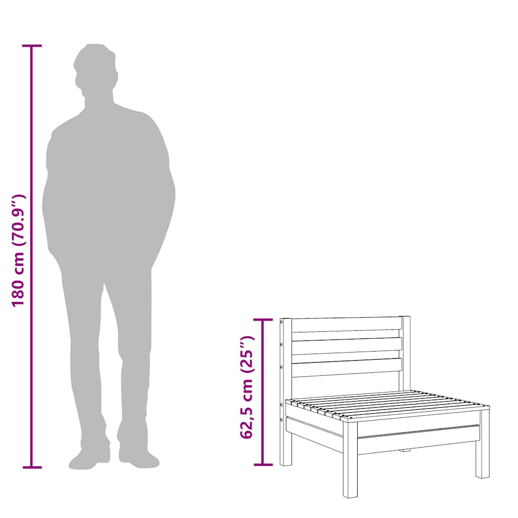 vidaXL Καναπέδες Κήπου Μεσαίοι 4 τεμ. Καφέ Μελί από Μασίφ Ξύλο Πεύκου