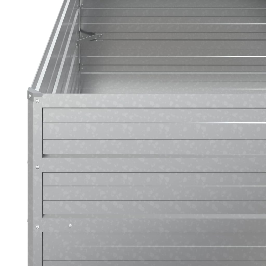 vidaXL Ζαρντινιέρα Υπερυψωμένη Ασημί 100x100x77 εκ. Γαλβανισμ. Χάλυβας