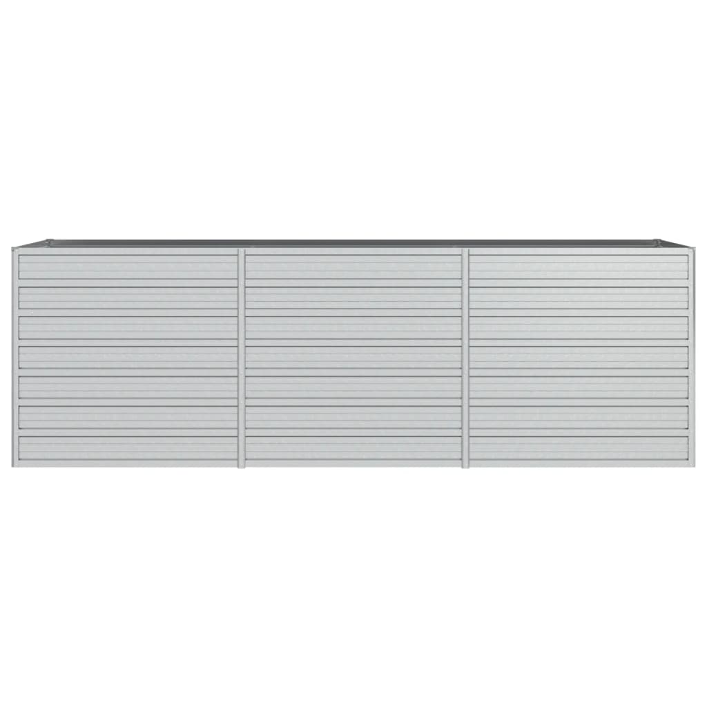 vidaXL Ζαρντινιέρα Υπερυψωμένη Ασημί 240x80x77 εκ. Γαλβανισμ. Χάλυβας
