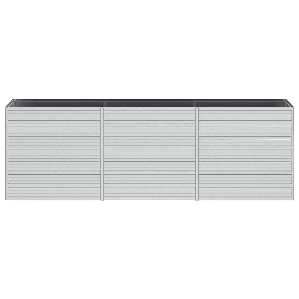 vidaXL Ζαρντινιέρα Υπερυψωμένη Ασημί 240x40x77 εκ. Γαλβανισμ. Χάλυβας