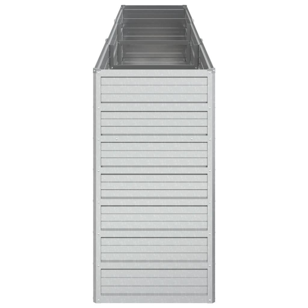 vidaXL Ζαρντινιέρα Υπερυψωμένη Ασημί 240x40x77 εκ. Γαλβανισμ. Χάλυβας
