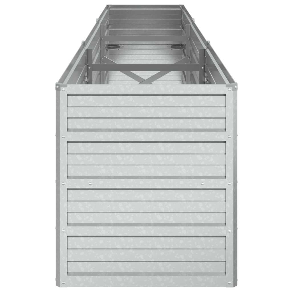 vidaXL Ζαρντινιέρα Υπερυψωμένη Ασημί 240x40x45 εκ. Γαλβανισμ. Χάλυβας