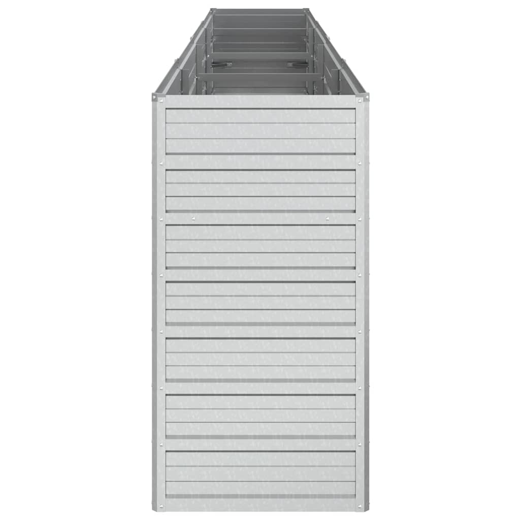 vidaXL Ζαρντινιέρα Υπερυψωμένη Ασημί 320x40x77 εκ. Γαλβανισμ. Χάλυβας