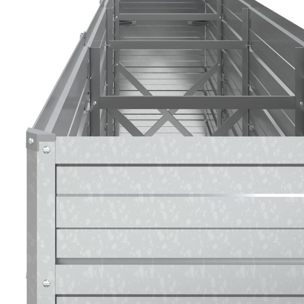 vidaXL Ζαρντινιέρα Υπερυψωμένη Ασημί 320x40x77 εκ. Γαλβανισμ. Χάλυβας